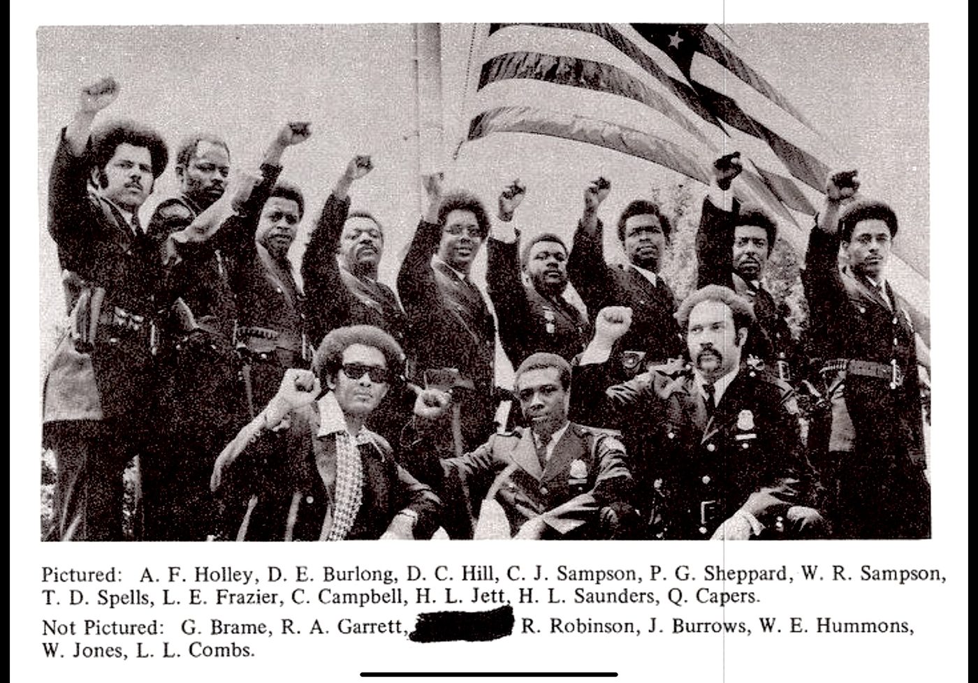 Dayton's Black police officers with a printed roster of names